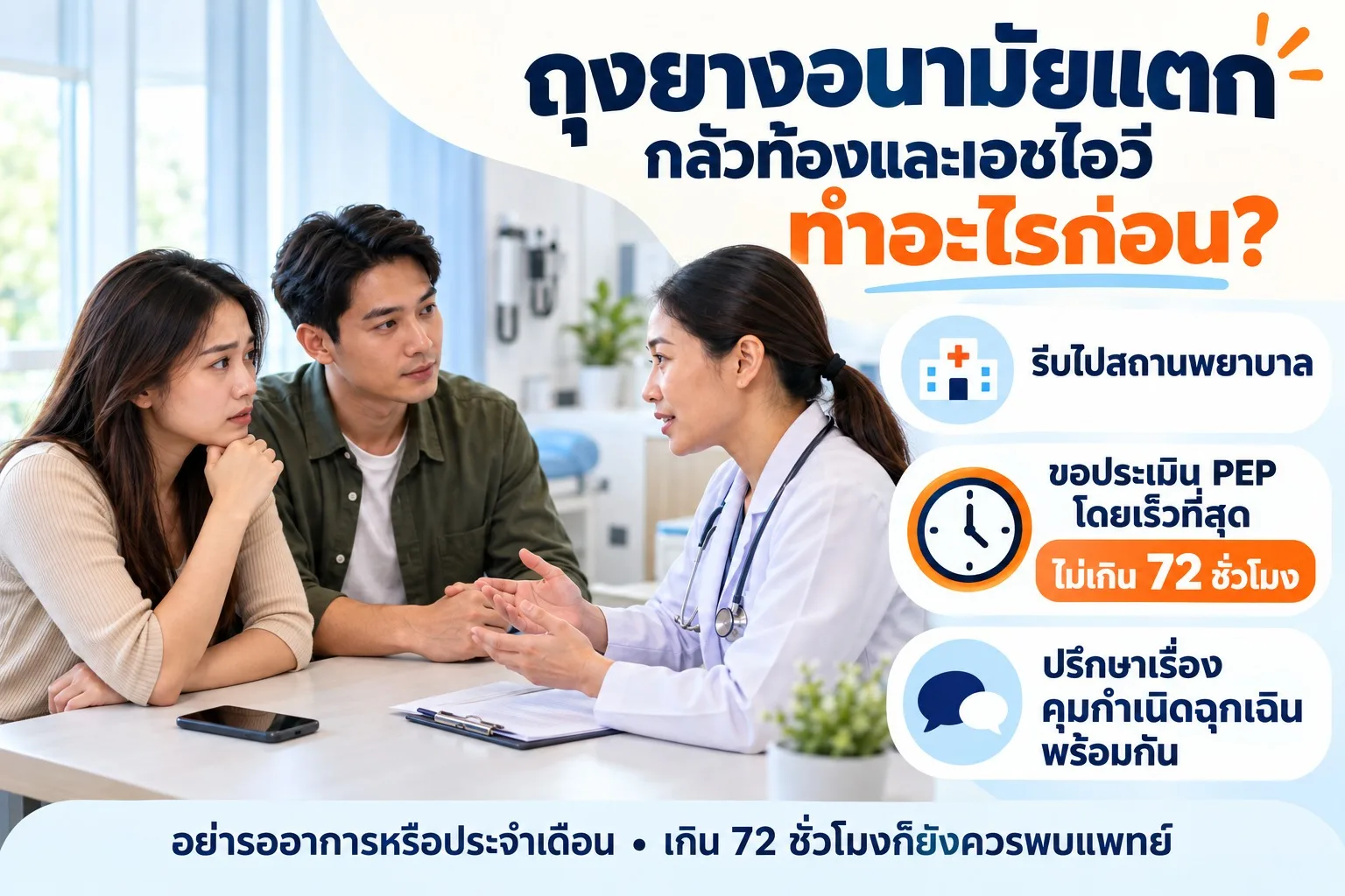 ถุงยางอนามัยแตก กลัวท้องและเอชไอวี ทำอะไรก่อน